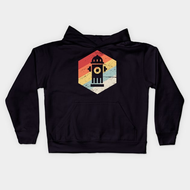 Retro Vintage Fire Hydrant Icon Kids Hoodie by MeatMan